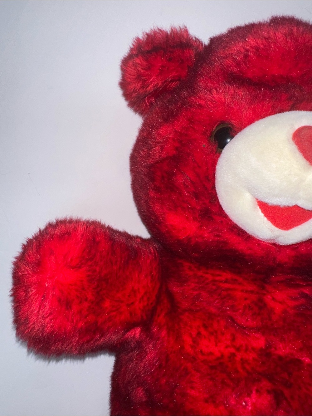 Plush Red Teddy Bear with Cream Snout - Soft Cuddly Stuffed Animal